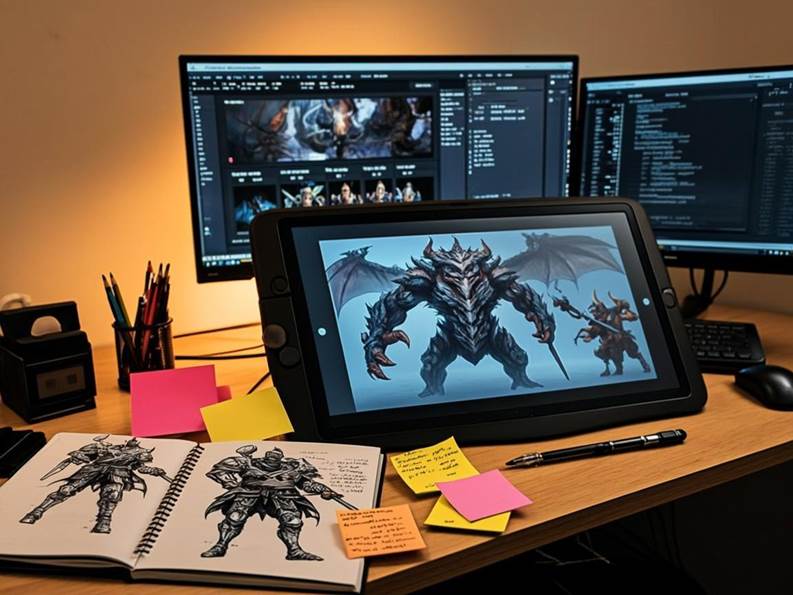 The enemy design process: from a napkin sketch to a fully realized combat encounter.