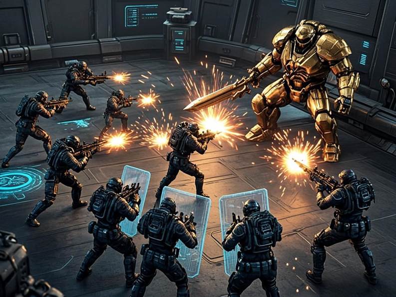 Mixing enemy roles turns a simple firefight into a tactical puzzle where priorities shift constantly.