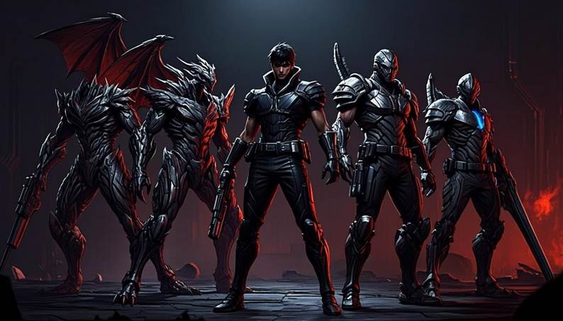 Every silhouette in the dark tells you something before the fight even begins.