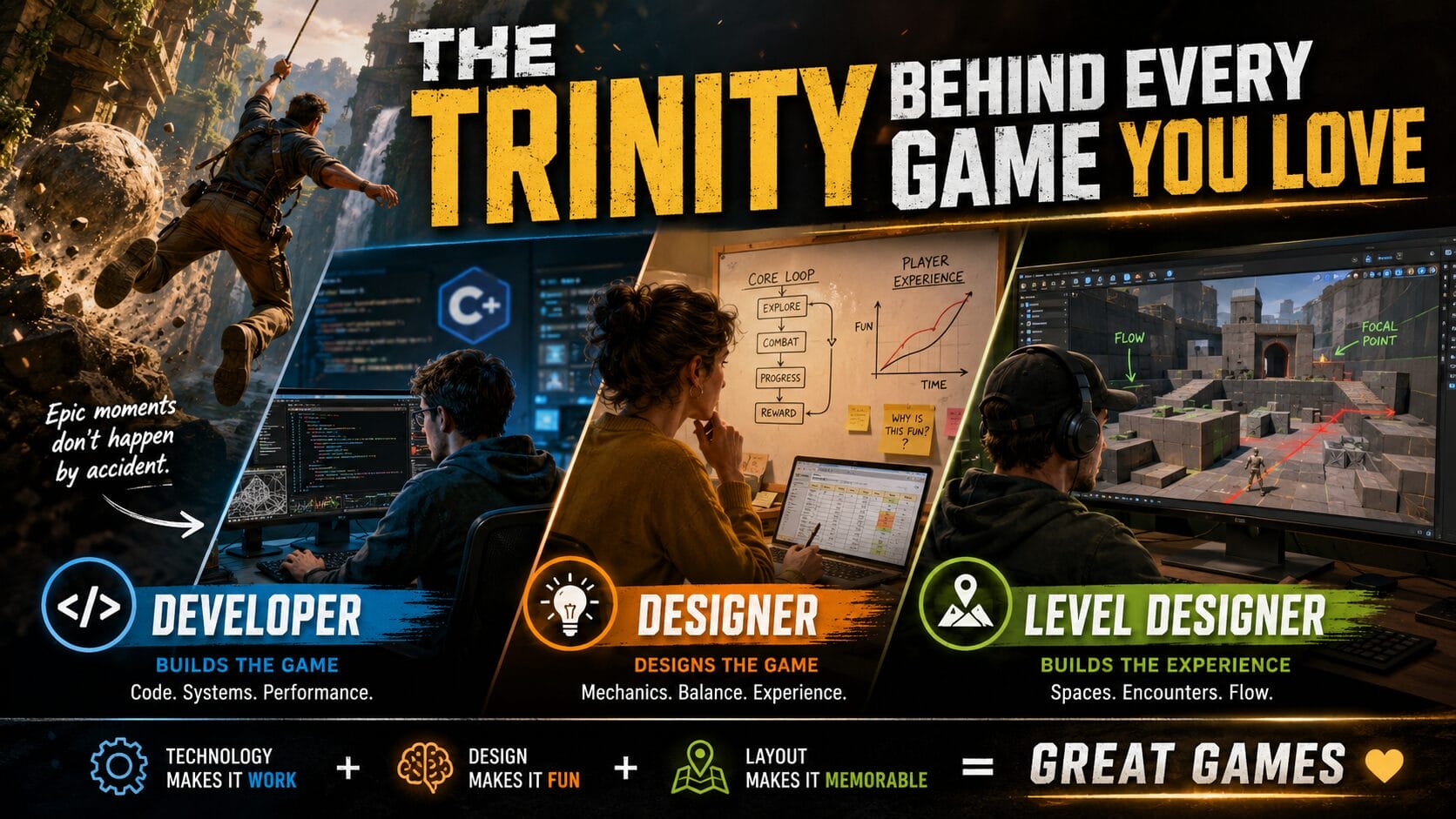 Game Developer vs Game Designer vs Level Designer