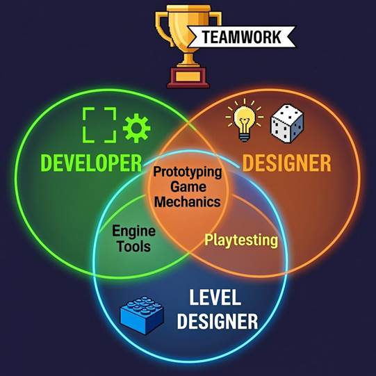 game developer vs game designer vs level designer: Where the three roles overlap and diverge